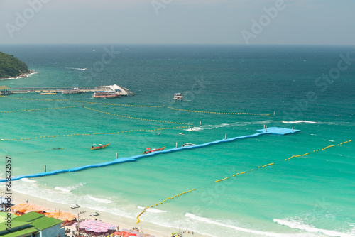 Beautiful sea travel destination top view from view point.  Thailand