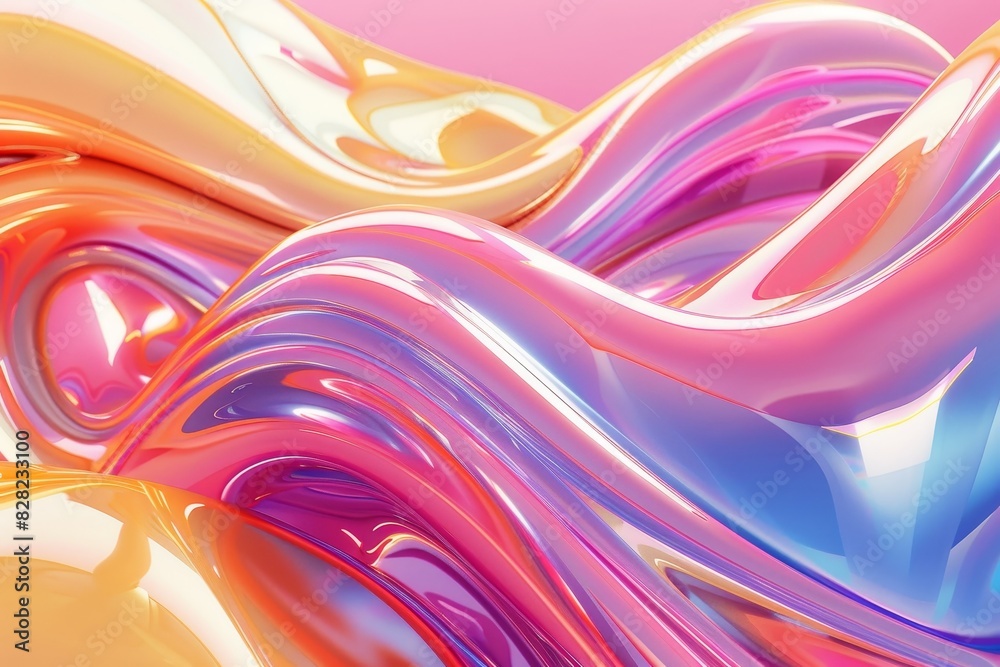A colorful, curvy line of paint is shown in a bright pink A colorful, curvy line of paint is shown in a bright pink