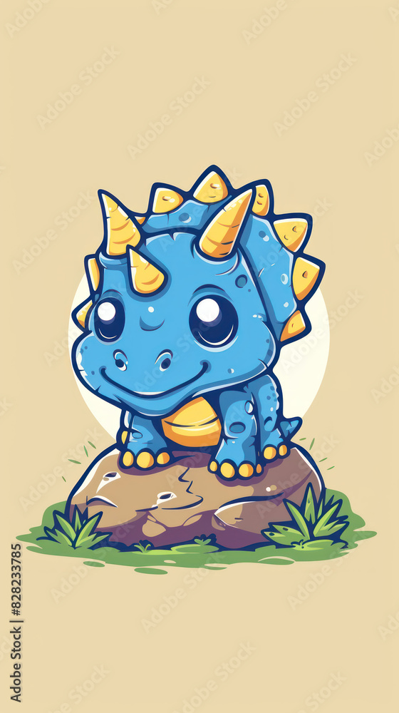 Fototapeta premium Triceratops dinosaur illustration