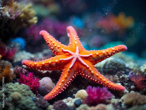 Beautiful colorful close up sea starfish background © Александр Ковалёв