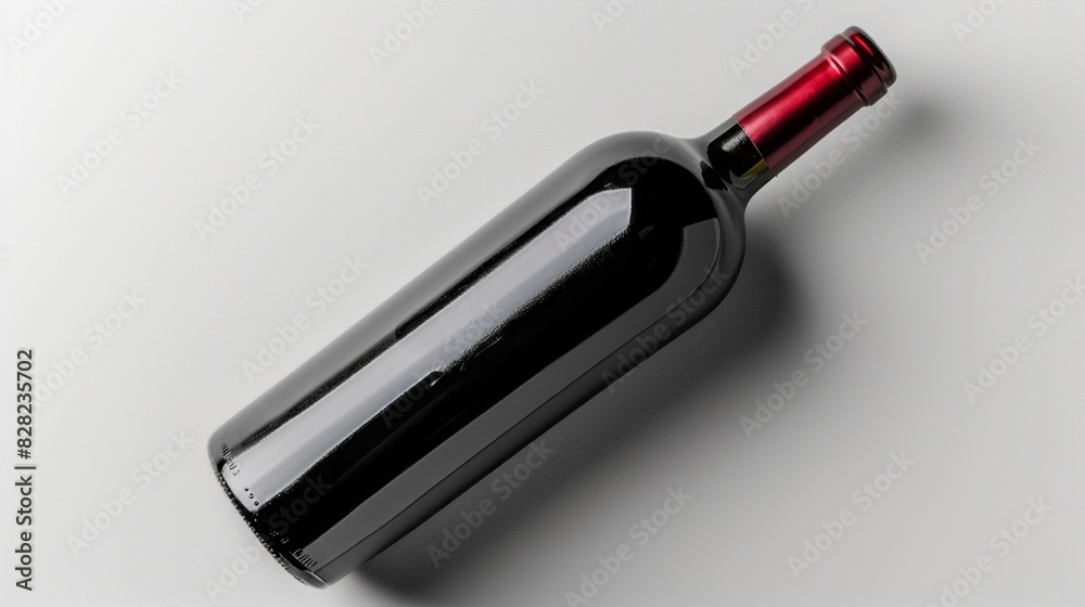 A Bottle Of Red Wine On A White Background. A Bottle Of Red Wine On A White Background.