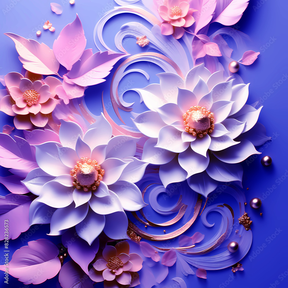 Obraz premium Beautiful elegant 3d style flower background