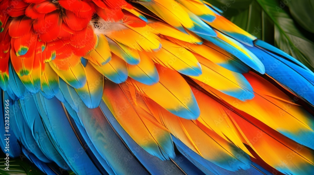 A Closeup Of The Vibrant Feathers Of A Parrot, Showcasing The Brilliant Colors And Intricate Patterns Found In Nature'S Most Beautiful Creatures. A Closeup Of The Vibrant Feathers Of A Parrot, Showcasing The Brilliant Colors And Intricate Patterns Found In Nature'S Most Beautiful Creatures.