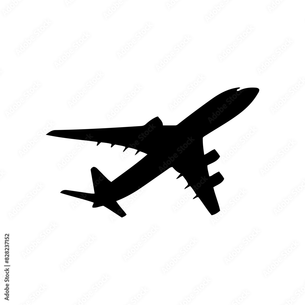Vector silhouette of an airplane taking off. simple design Vector silhouette of an airplane taking off. simple design