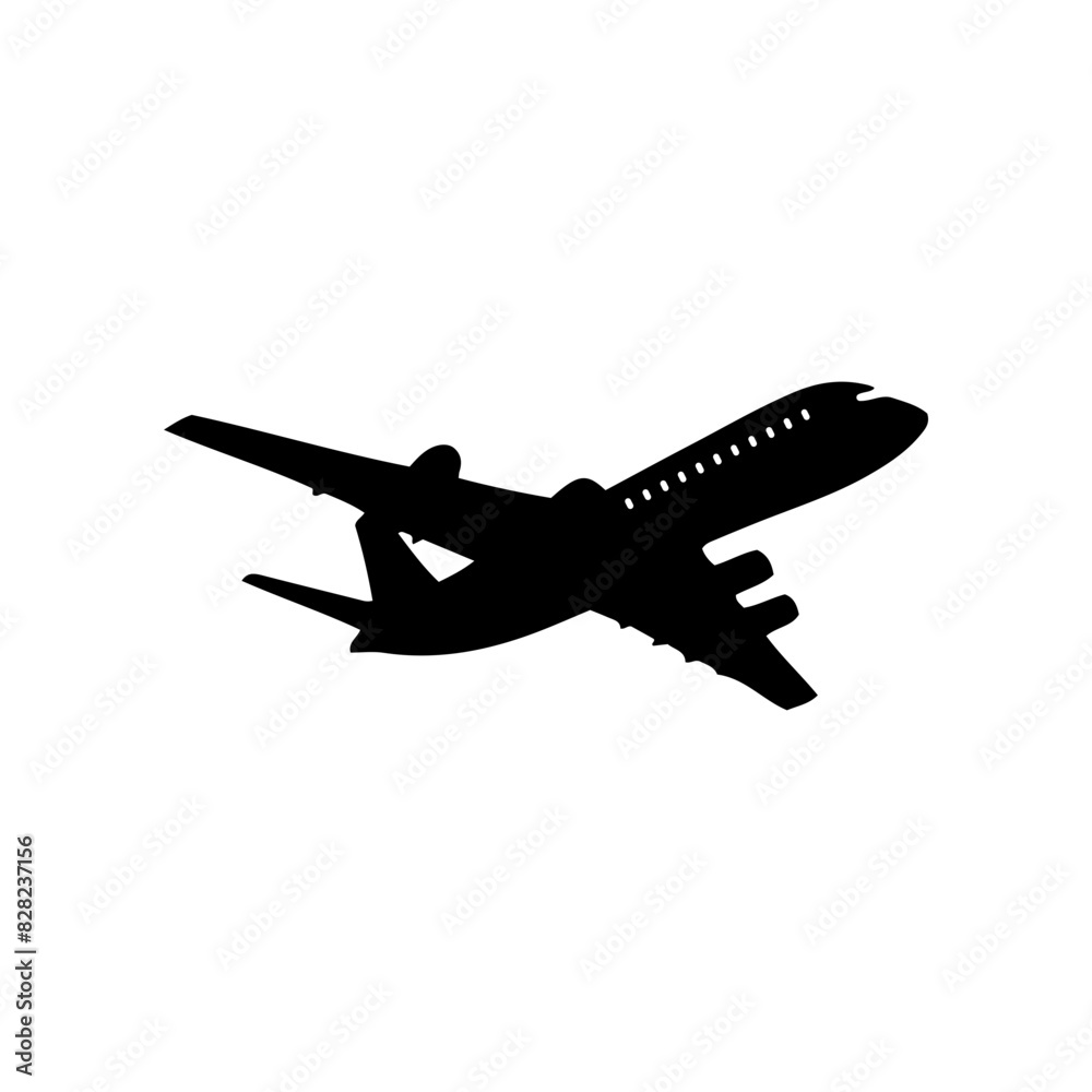 Vector silhouette of an airplane taking off. simple design Vector silhouette of an airplane taking off. simple design