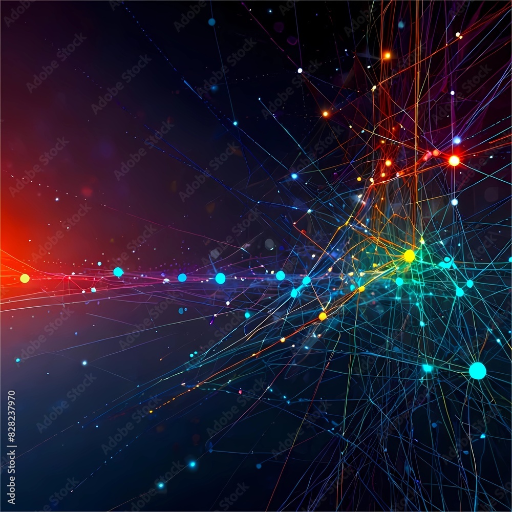 Obraz premium Digital abstract background. Can be used for technological processes, neural networks and AI, digital storages, sound and graphic forms, science, education, etc. Ai Generative