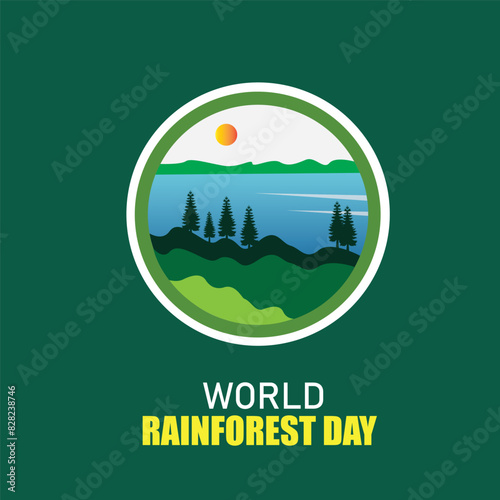 World Rainforest Day vector graphic great for World Rainforest Day celebration. flat design. story design. flat illustration. simple and elegant