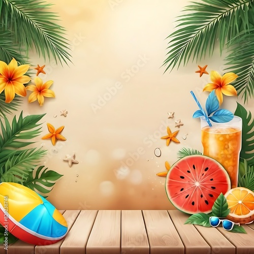 Realistic background for the summer season