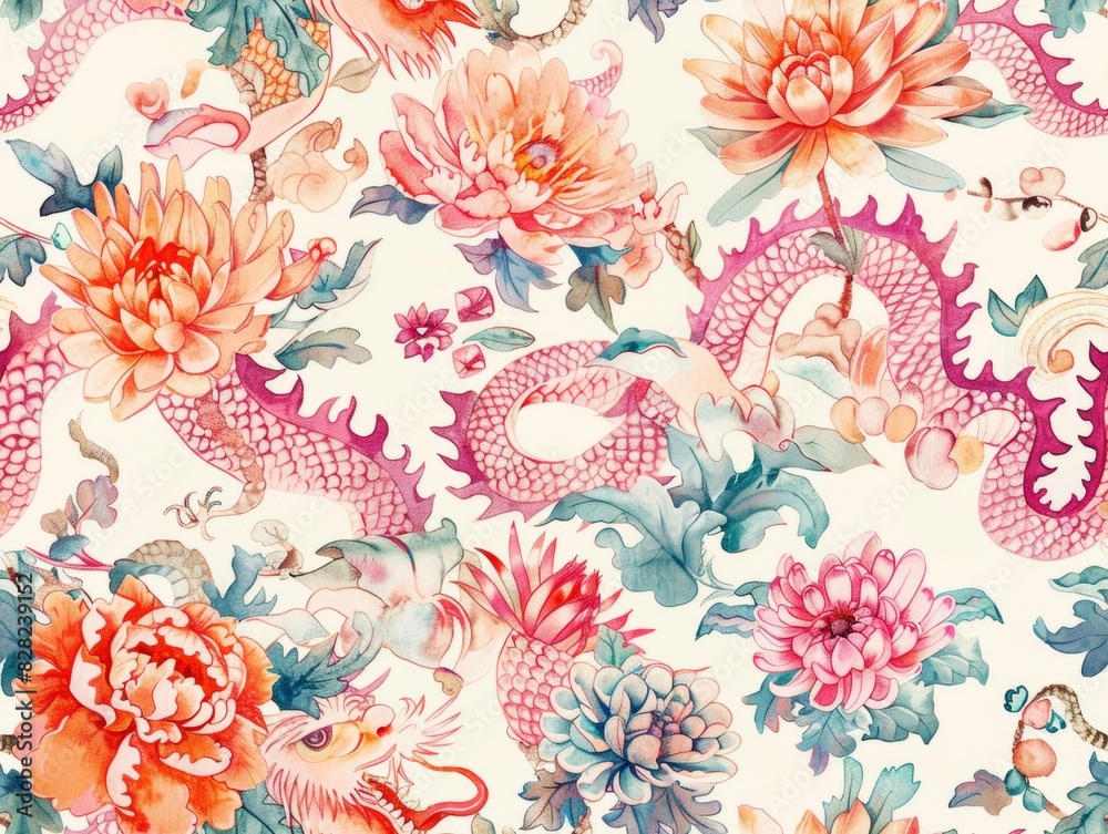 Fototapeta premium Beautiful seamless pattern