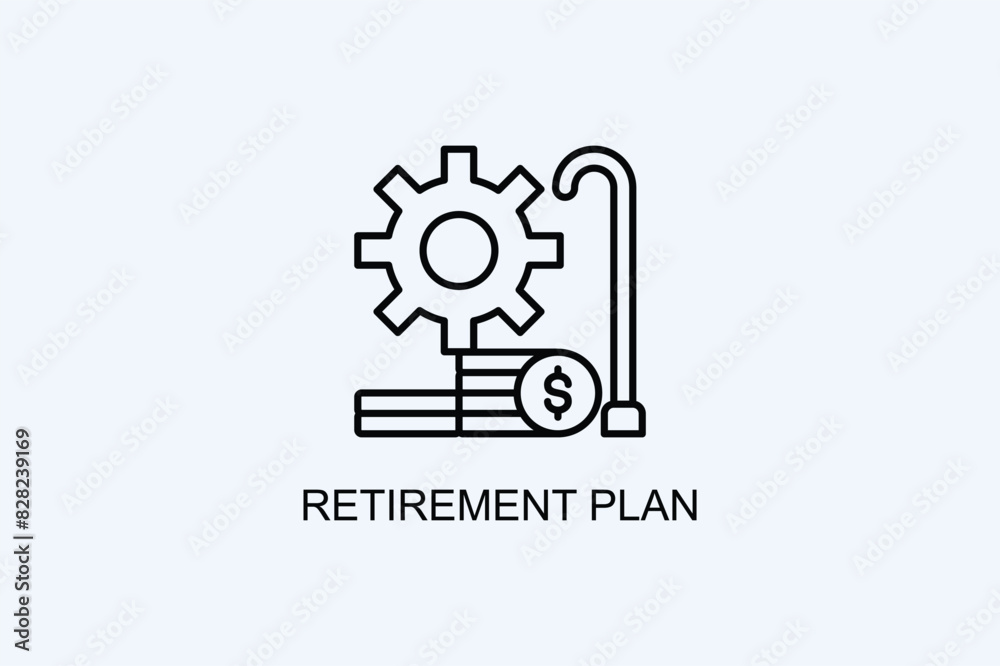 Retirement Plan Vector Icon Or Logo Illustration Retirement Plan Vector Icon Or Logo Illustration