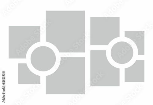 Pictures or photos frame collage. comics page grid layout abstract photo frames and digital photo wall template