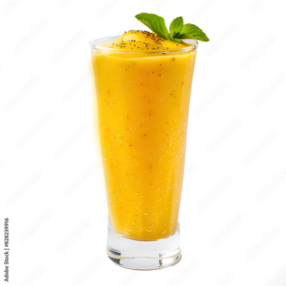 Healthy mango smoothie to drink on transparent Healthy mango smoothie to drink on transparent