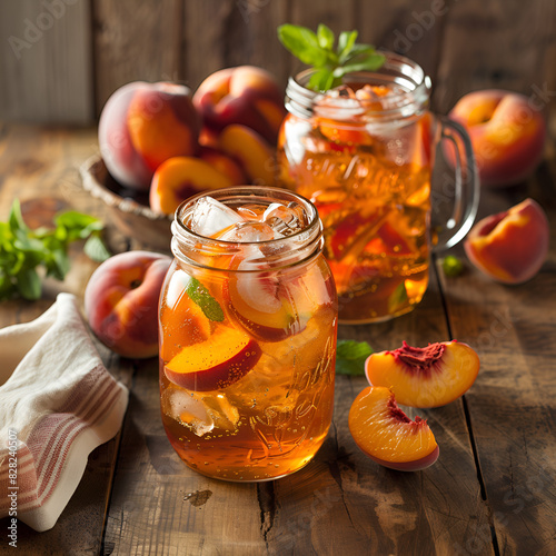 Fresh Homemade Peach Sweet Tea