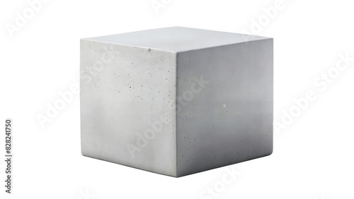 Concrete Cube – Simple Block: A simple block concrete cube, versatile for any product display needs, isolated on a white background.
