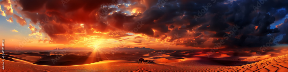 panorama view of desert and clouds, sunset or sunrise, dawn or dusk. Wall Art Poster Print Design for Home Decor, Decoration Artwork, High Resolution Wallpaper and Background for Computer panorama view of desert and clouds, sunset or sunrise, dawn or dusk. Wall Art Poster Print Design for Home Decor, Decoration Artwork, High Resolution Wallpaper and Background for Computer
