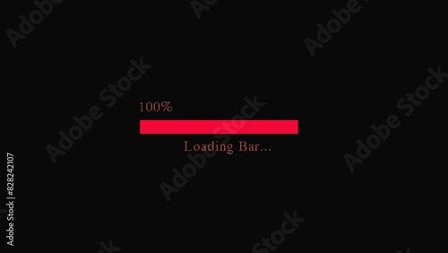 Red prosesing bar and loading animation . photo