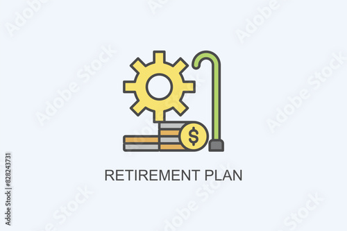 Retirement Plan Vector Icon Or Logo Illustration