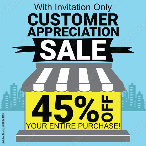 Customer Appreciation Sale 45% Off Entire Purchase Banner