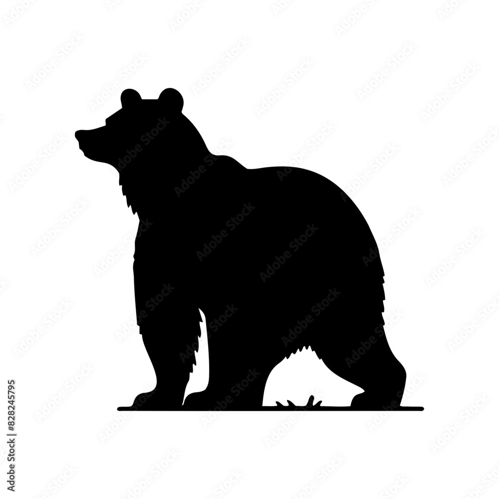Fototapeta premium Vector silhouette of a bear in various poses. simple design