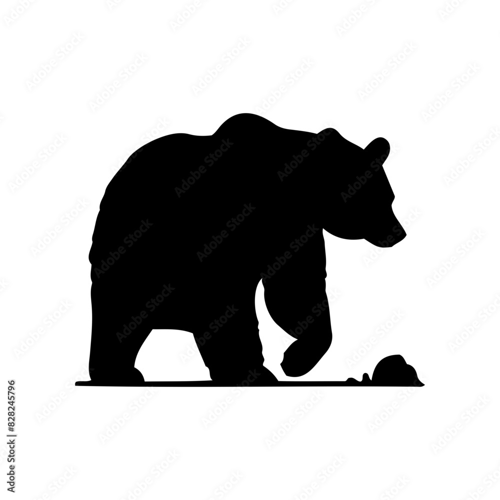 Fototapeta premium Vector silhouette of a bear in various poses. simple design