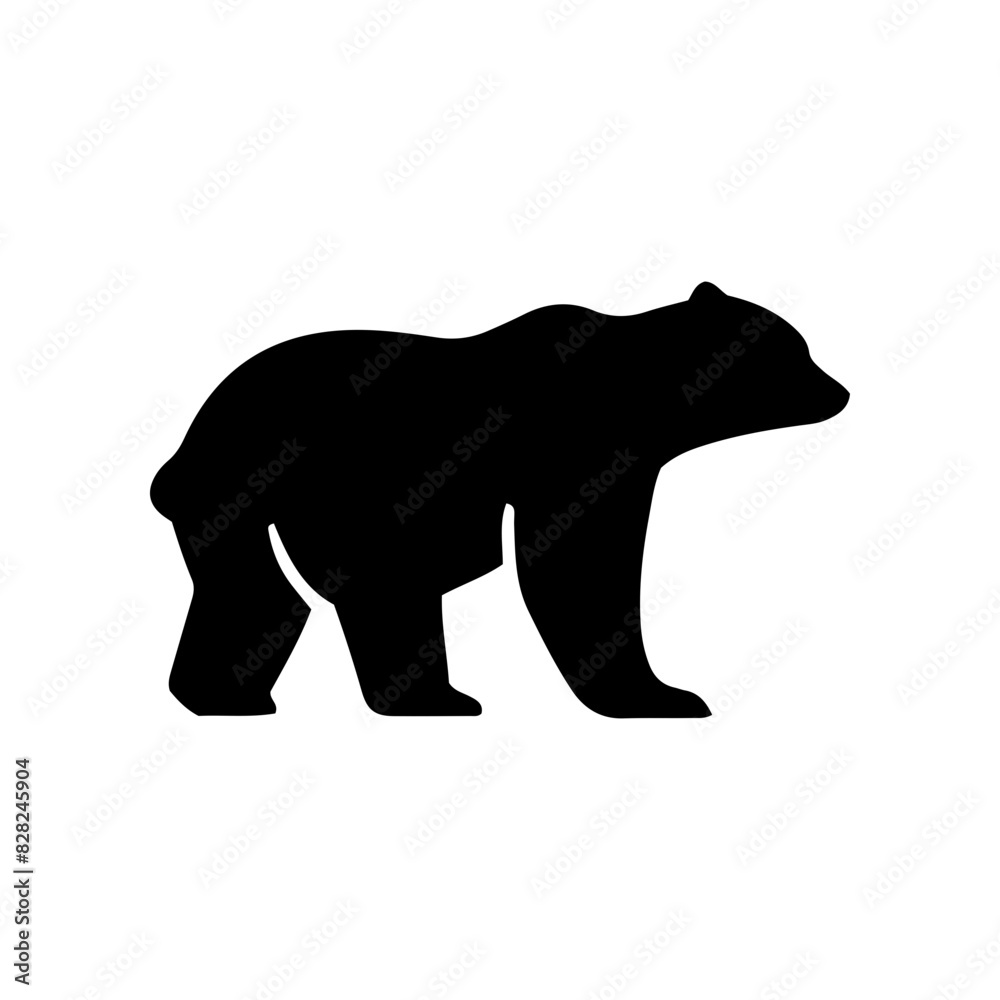 Fototapeta premium Vector silhouette of a bear in various poses. simple design
