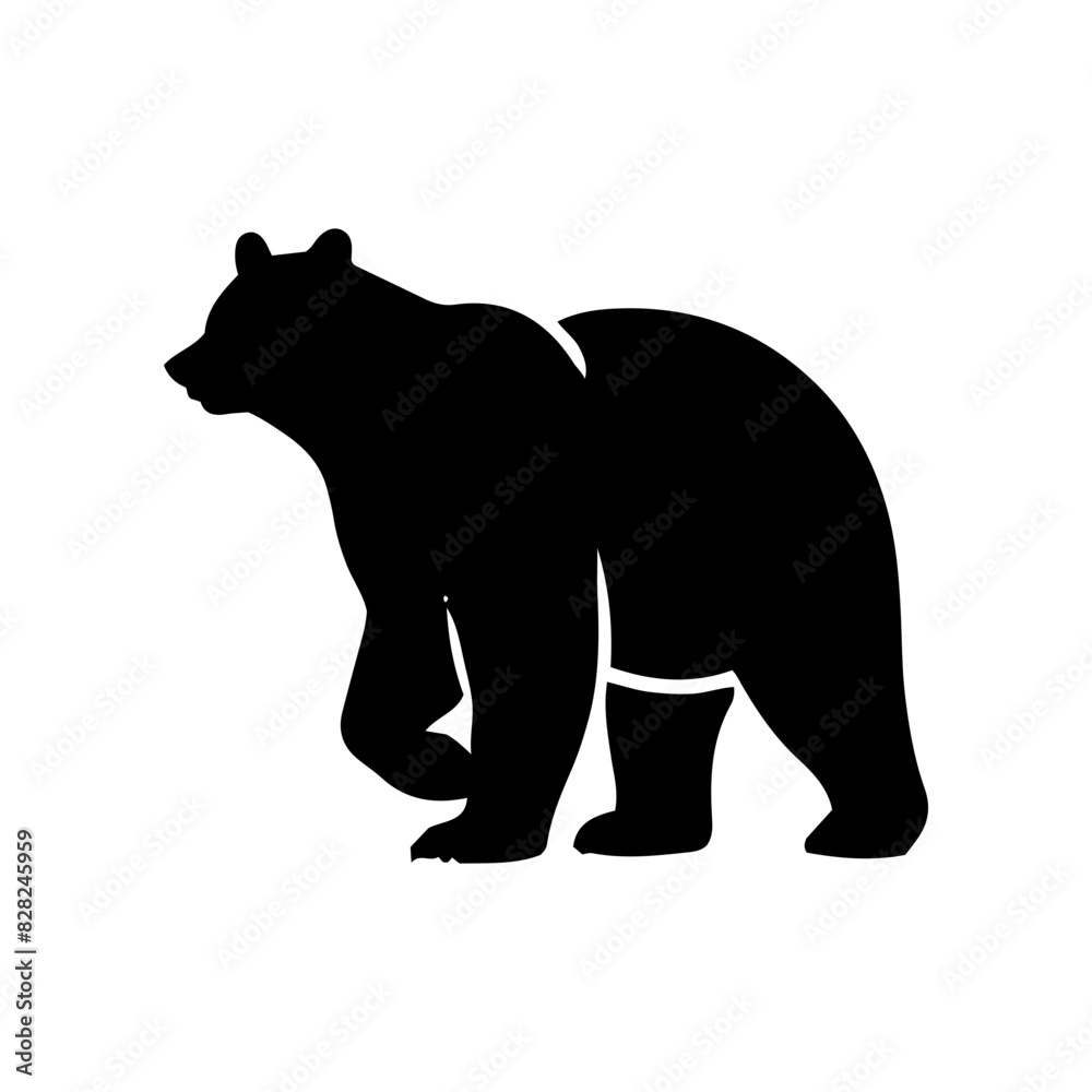 Obraz premium Vector silhouette of a bear in various poses. simple design