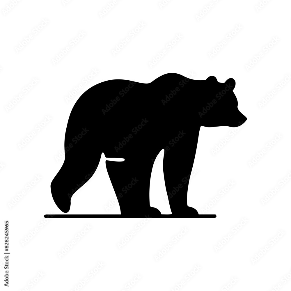 Fototapeta premium Vector silhouette of a bear in various poses. simple design