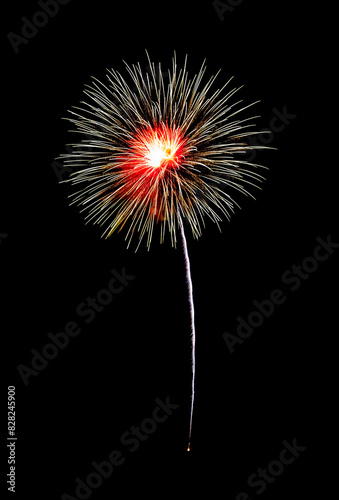 Festive new year fireworks on black background
