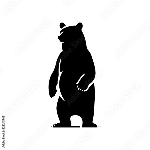 Vector silhouette of a bear in various poses. simple design