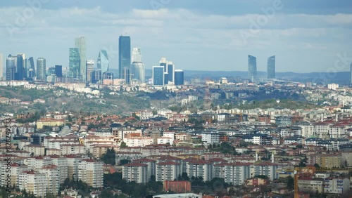  arialview of istanbul financial and residential buildings at morning  photo