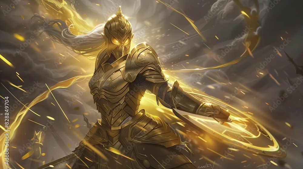 Envision the paladin girl, a vision of strength and beauty, clad in ...