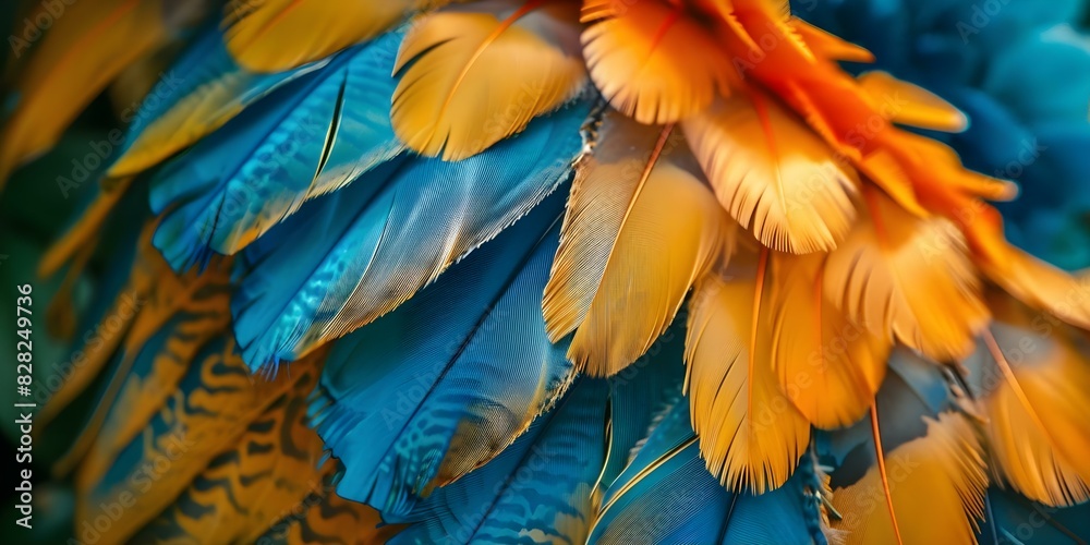 Detailed image of carnival mask feathers up close. Concept Carnival Mask, Feathers, Close-Up Shot, Bright Colors, Intricate Details
