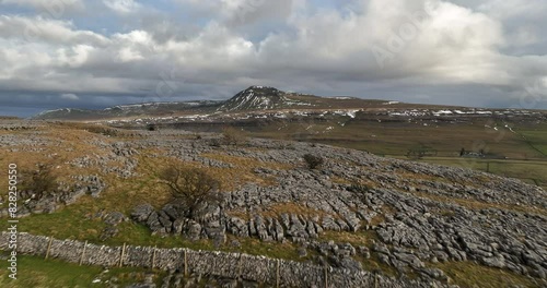 Limestone pavement and Ingleborough photo