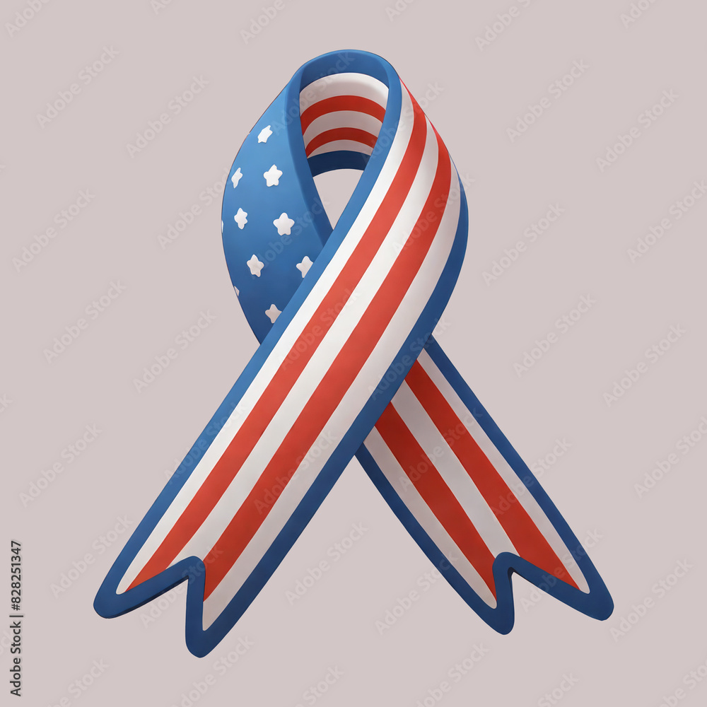 Obraz premium American ribbon memorial day icon illustration