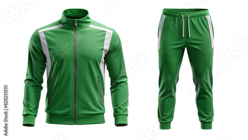 Green tracksuit set for mockup isolated PNG on transparent background photo