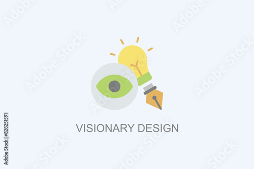 Visionary Design Vector Icon Or Logo Illustration