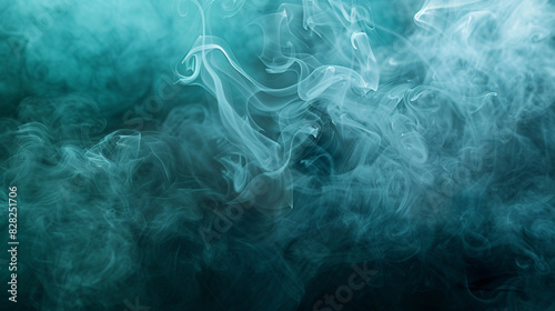 Serene turquoise smoke weaves tranquility into fluid motion.