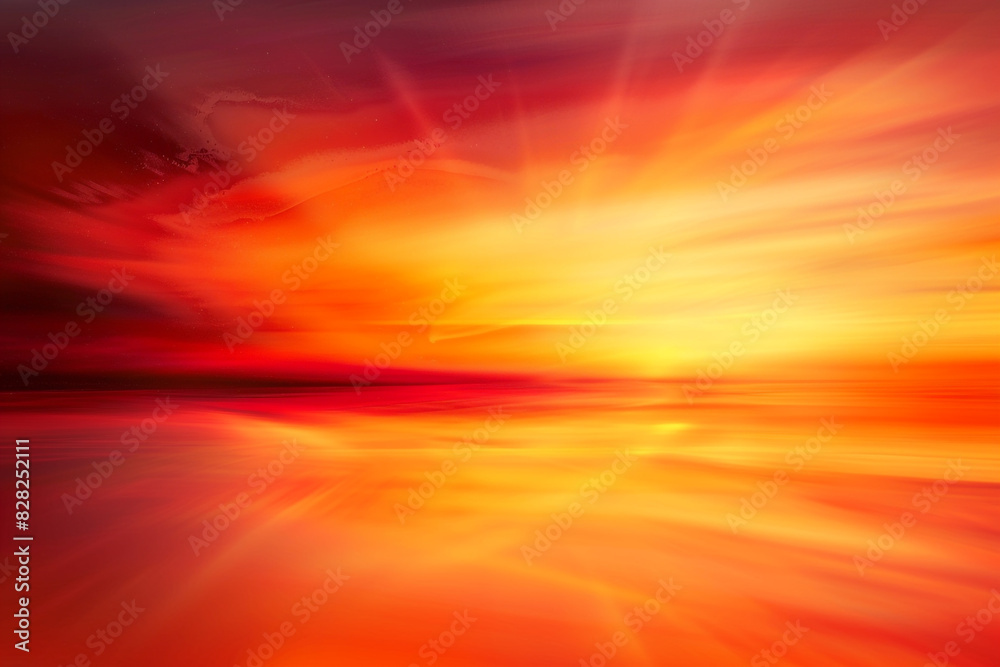 Intense sunset hues in an abstract blur of orange and crimson, full of energy.