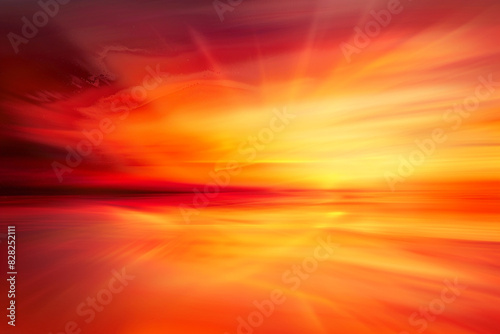 Intense sunset hues in an abstract blur of orange and crimson, full of energy.