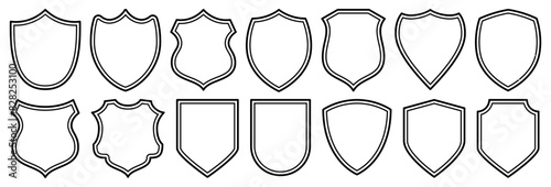 Set of vintage label and badges shape collections. Vector illustration. Black template for patch, insignias, overlay.	