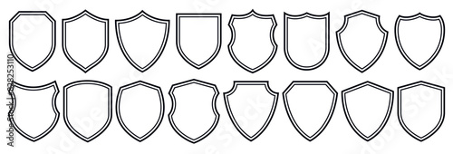 Set of vintage label and badges shape collections. Vector illustration. Black template for patch, insignias, overlay.	