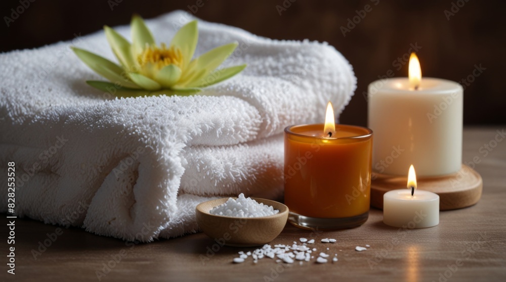 spa composition on white wooden background spa composition on white wooden background