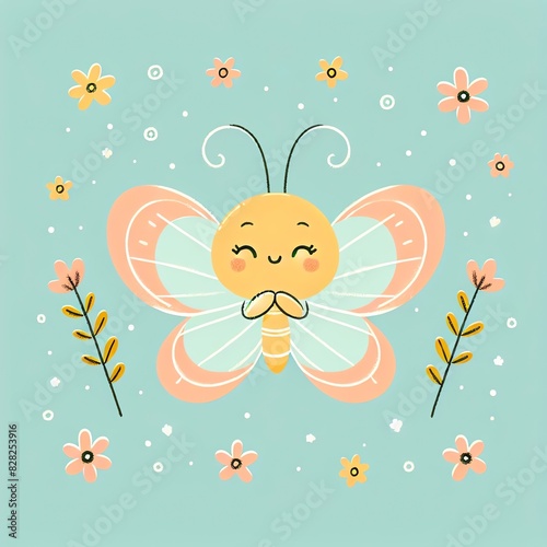 A cute illustration of a butterfly