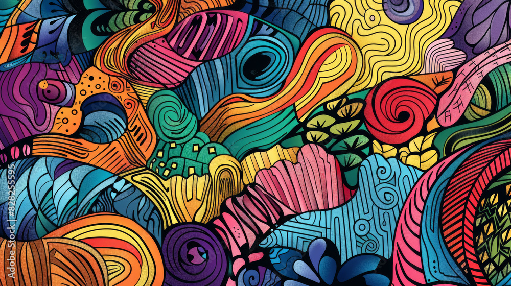 Psychedelic Art Explosion. Vibrant Abstract Swirls and Patterns. Psychedelic Art Explosion. Vibrant Abstract Swirls and Patterns.