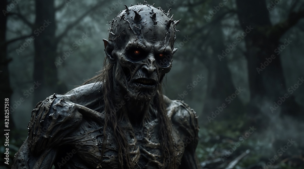 Dark halloween The devil lives in the forest. Spirits that live in the forest, mysterious things Dark halloween The devil lives in the forest. Spirits that live in the forest, mysterious things