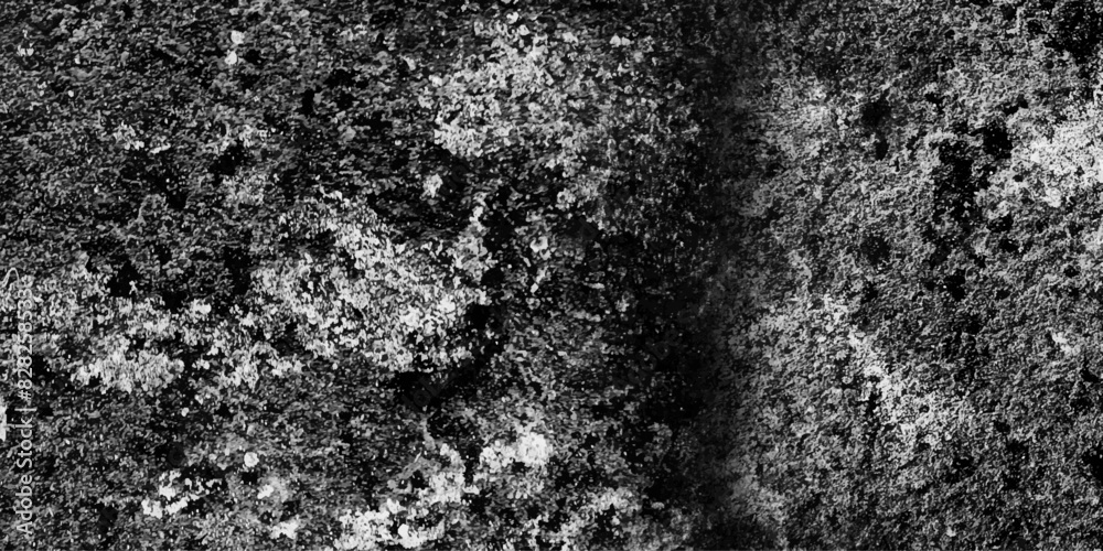 Fototapeta premium Black and white abstract grunge old concrete wall texture stain isolated overlay decorative vintage background.