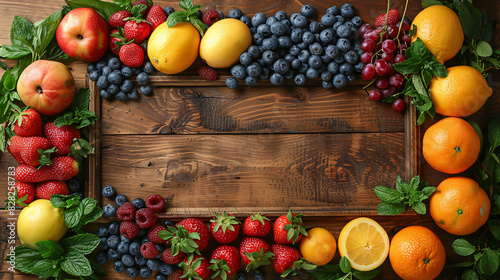 A wooden table adorned with a colorful array 