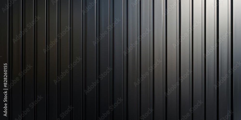 A detailed, realistic portrayal of vertical black slats A detailed, realistic portrayal of vertical black slats