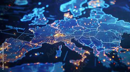 Europe, Showcasing encrypted data flows and GDPR compliance in cybersecurity,  GDPR Compliance in European Cybersecurity