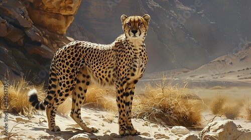 Side View Of Cheetah Walking On Field, Ilembula, Tanzania